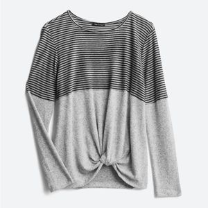 Pink Clover Denver Knot Front Ribbed Knot Top